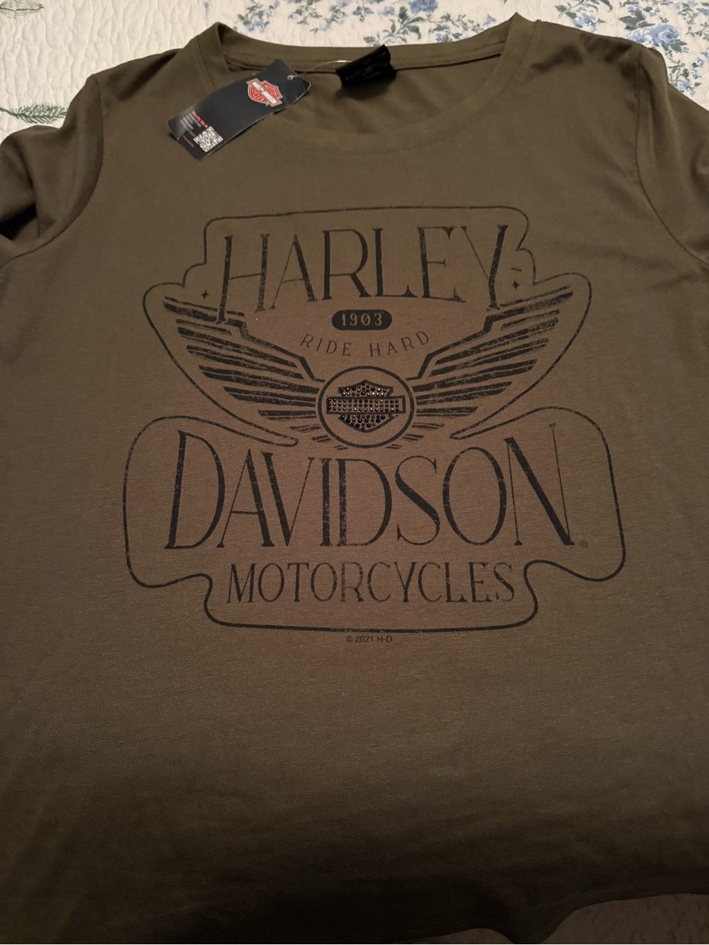Harley-Davidson Women’s Olive Green Logo T-Shirt